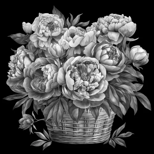 Цветочная композиция 071 (пионы) 