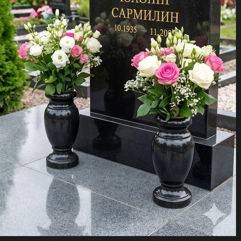 Гранитные вазы для цветов на участке в Туле