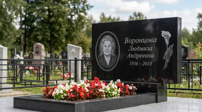 Памятник с гравировкой калл — выполненная работа «Воронцова» в Туле