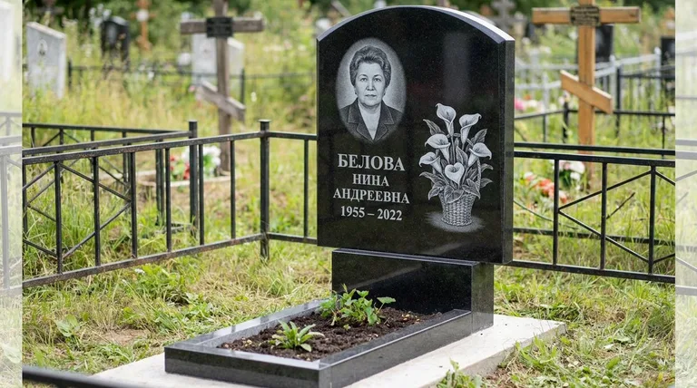 Памятник с гравировкой калл — выполненная работа «Белова» в Туле