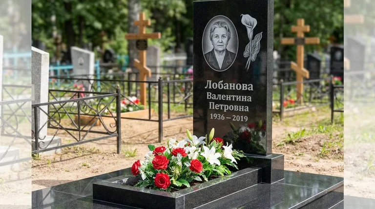 Памятник с гравировкой калл — выполненная работа «Лобанова» в Туле
