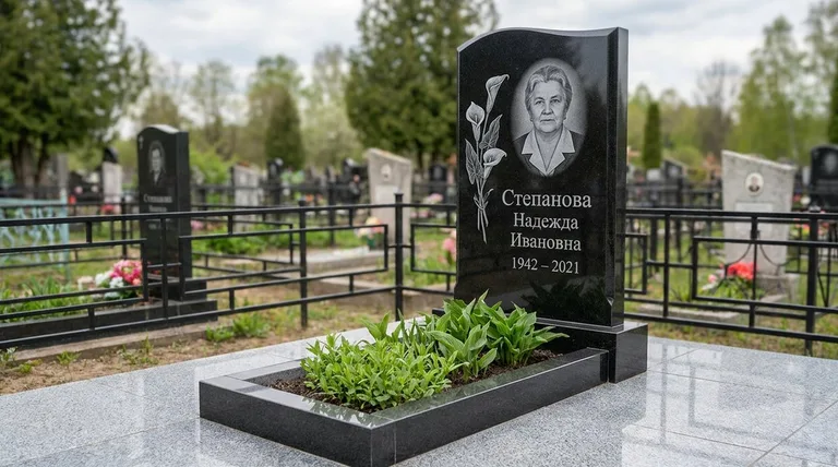 Памятник с гравировкой калл — выполненная работа «Степанова» в Туле