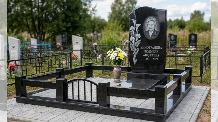 Памятник с гравировкой калл — выполненная работа «Виноградова» в Туле