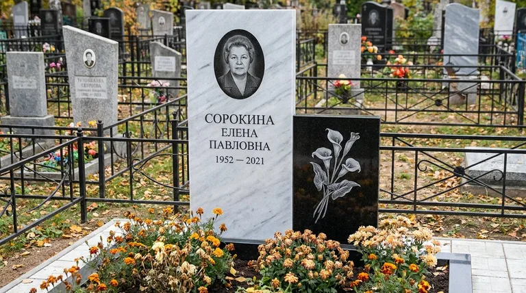 Памятник с гравировкой калл — выполненная работа «Сорокина» в Туле