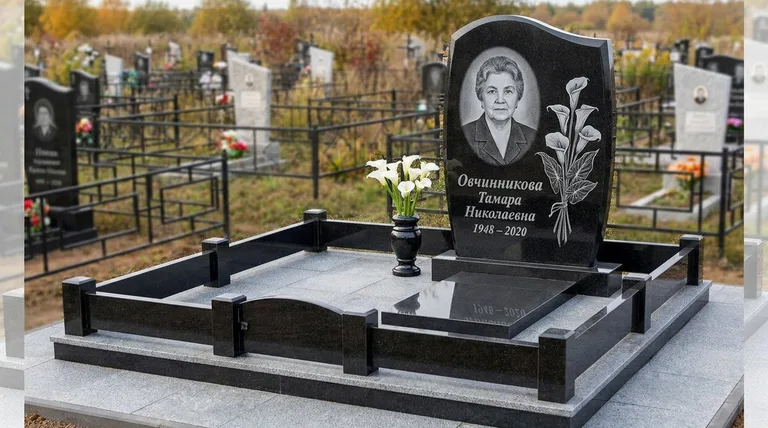 Памятник с гравировкой калл — выполненная работа «Овчинникова» в Туле