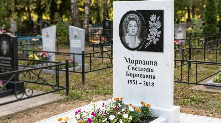 Памятник с гравировкой роз — выполненная работа «Морозова» в Туле