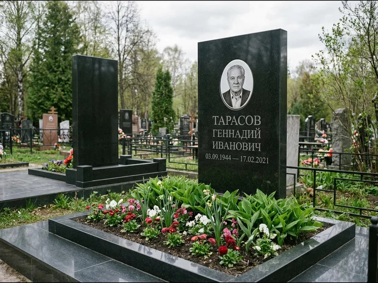 Керамический портрет на габбро-диабазе в Туле