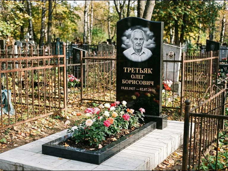 Гравировка портрета на чёрном граните — выполненная работа 23 в Туле