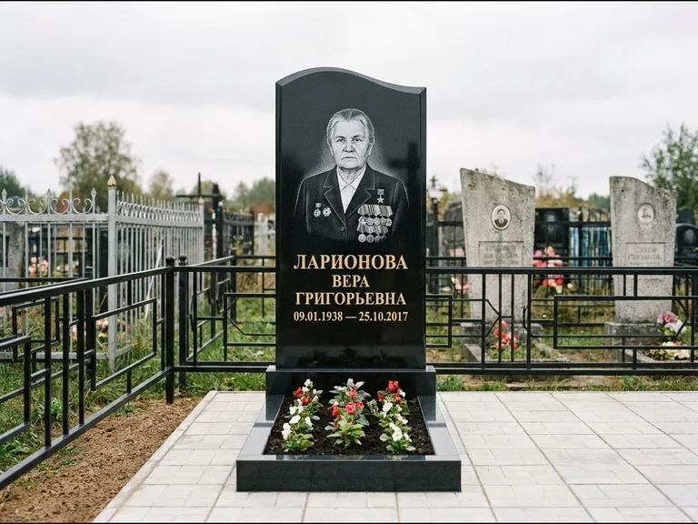 Гравировка портрета на чёрном граните — выполненная работа 28 в Туле