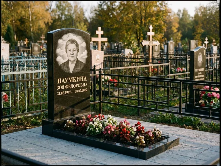 Гравировка портрета на чёрном граните — выполненная работа 30 в Туле