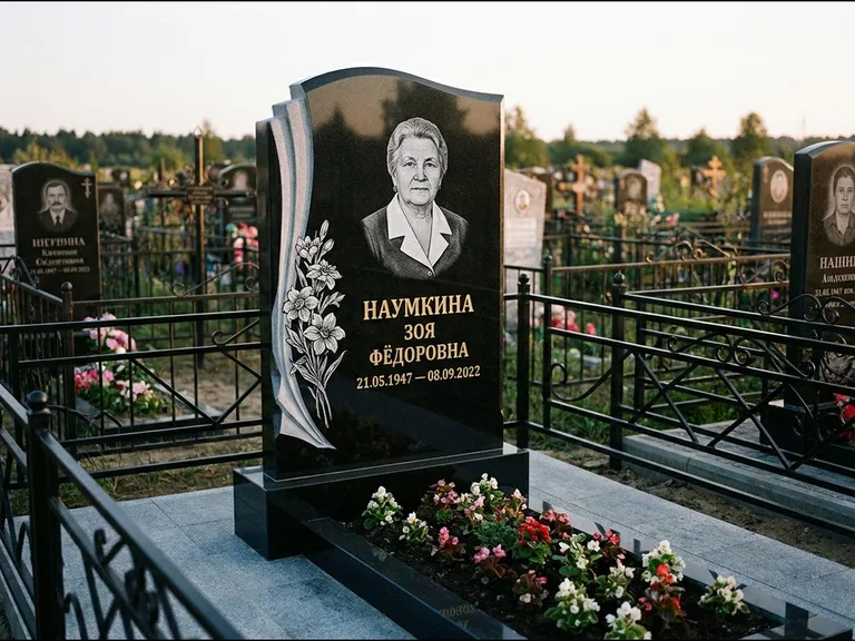 Гравировка портрета на чёрном граните — выполненная работа 6 в Туле