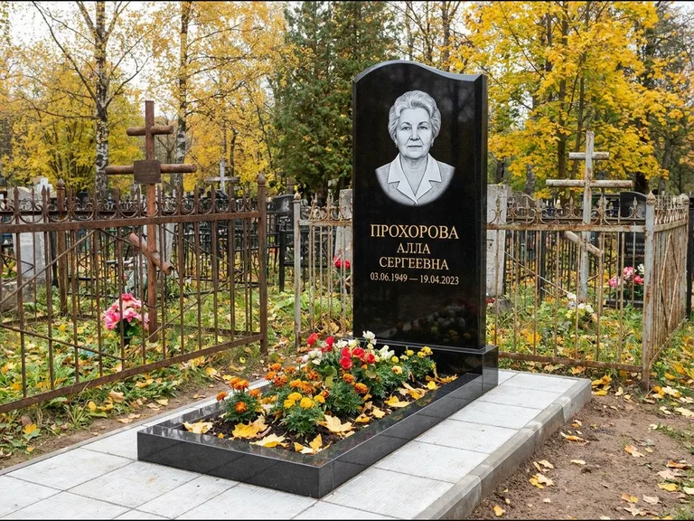 Гравировка портрета на чёрном граните — выполненная работа 8 в Туле