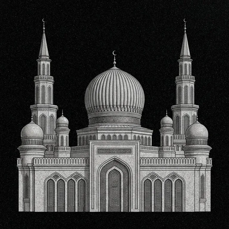Эскиз: Соборная (фотореализм) — ребристый купол и минареты в Туле