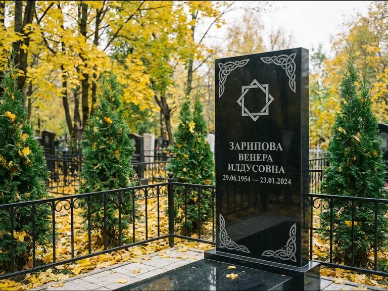 Мусульманский памятник — руб аль-хизб с восточной плетёнкой, работа «Зарипова» в Туле