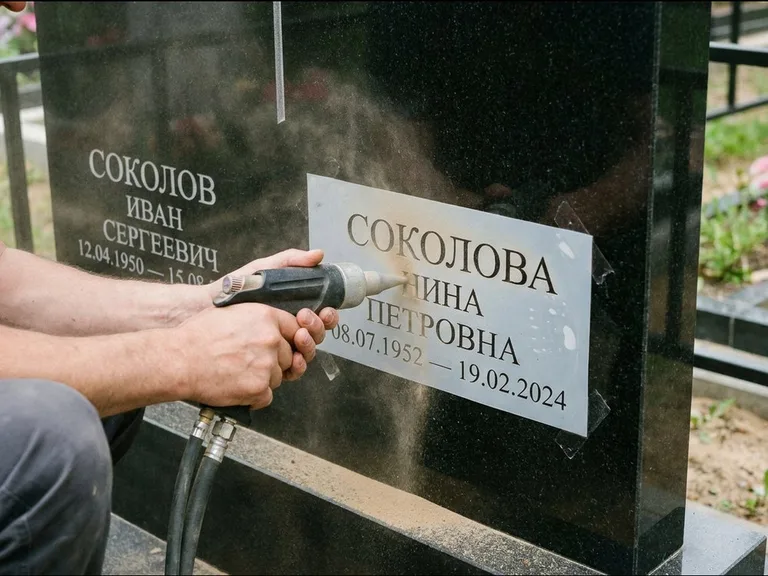 Догравировка ФИО и дат — гравировка с выездом на кладбище в Туле