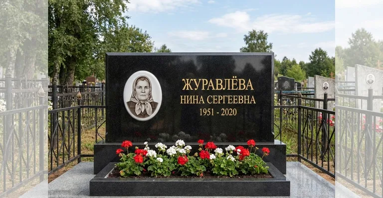 Гранитный памятник с портретом, Памятники мастерской «Мастер Каменев» на кладбищах Самары