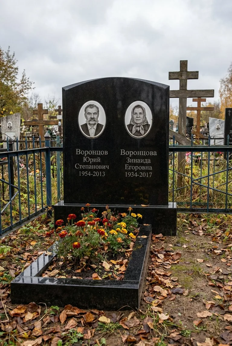 Аллея на Православном кладбище №5 в Альметьевске