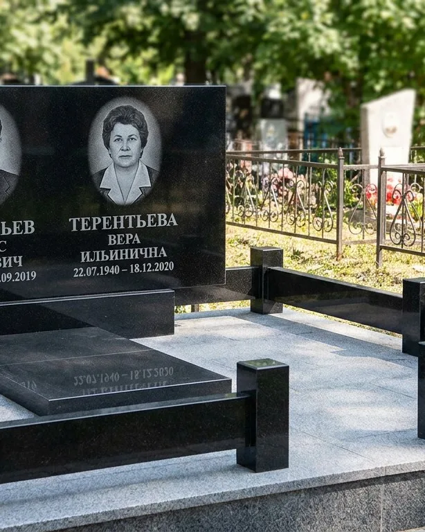 Премиум памятник под ключ с золочёной гравировкой в Туле
