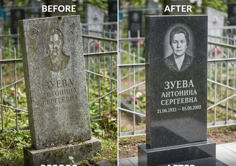 Восстановление сколов кромки гранита: до и после в Туле
