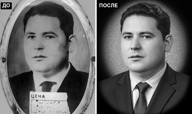 Ретушь фото на памятник — реставрация фотографии: до и после в Туле