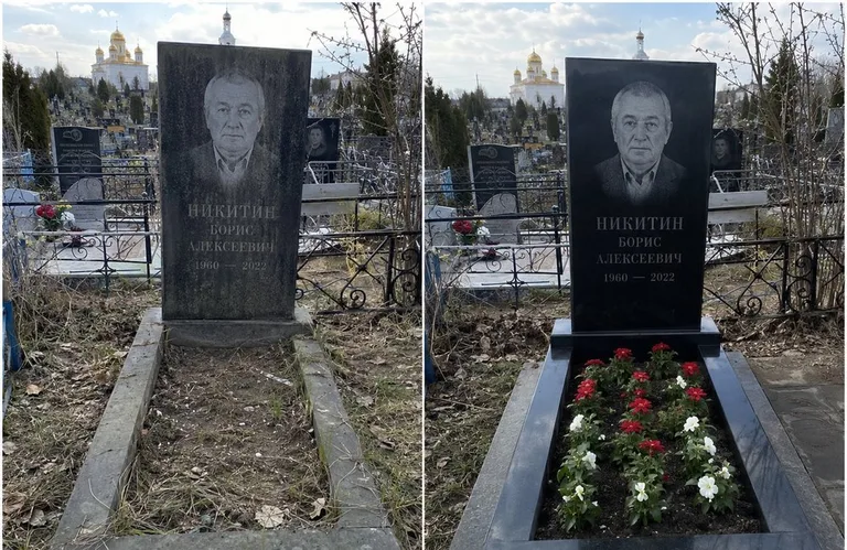 Диптих №3: покраска оградки и прополка цветника с тюльпанами — до и после в Туле