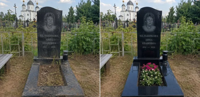 Мойка фигурного памятника до и после в Туле