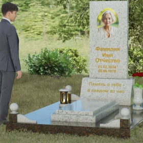 Светский комбинированный памятник вертикальный - П069