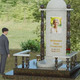 Светский комбинированный памятник вертикальный - П072