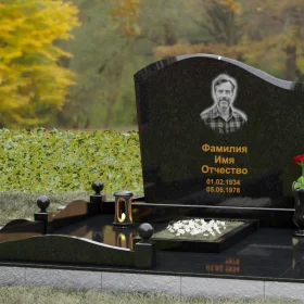 Одиночный вертикальный гранитный памятник - П155