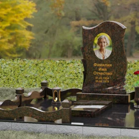 Одиночный гранитный вертикальный памятник - П160