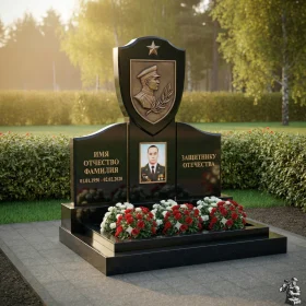 Элитный вертикальный светский гранитный памятник - ПН179