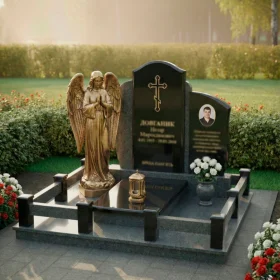 Элитный православный памятник с металлом - ПН193