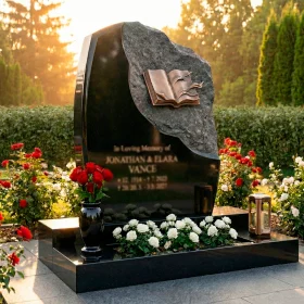 Элитный комбинированный памятник на две персоны - ПН195