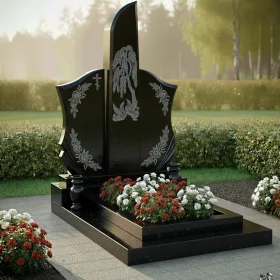 Гранитный мемориальный комплекс с крестом - ПН229