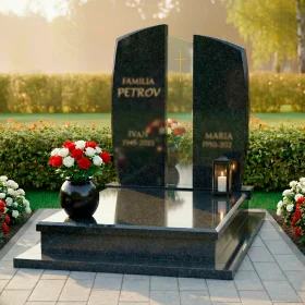 Гранитный или мраморный католический памятник - ПН237