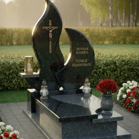 Православный Гранитный памятник с крестом - ПН239