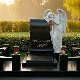 Вертикальный Гранитный или мраморный памятник - ПН393