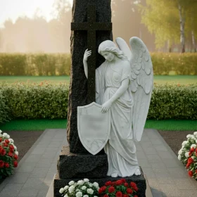 Элитный комбинированный памятник для православного - ПН627