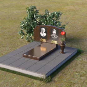 Памятник из гранита блю перл горизонтальный - ПГ047