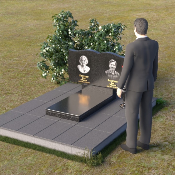 Надгробие с волнообразными крыльями