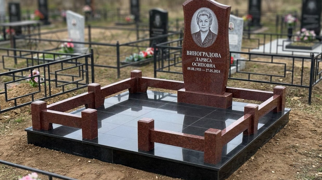 Пример дизайна: Комбинированный памятник — фото и цена