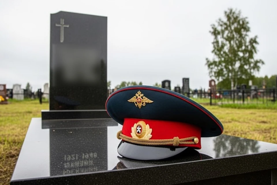 Памятник военнослужащему из чёрного гранита с воинской символикой Памятник военнослужащему из чёрного гранита с воинской символикой