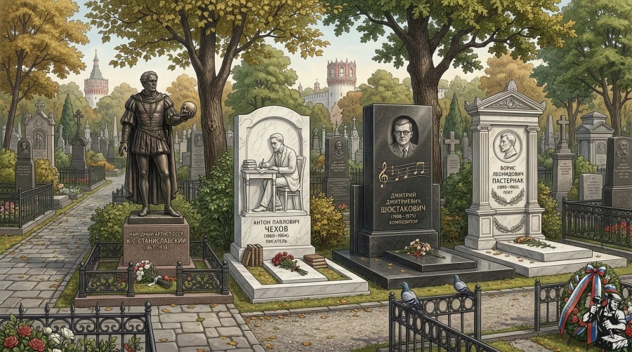 pamyatniki-vysockomu-eseninu-mironovu-na-kladbishche