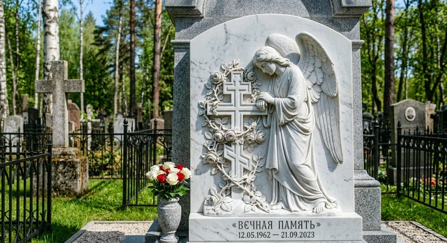 pamyatnik-s-angelom-i-rozami
